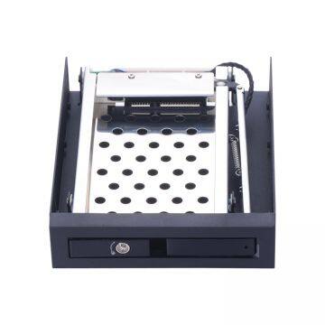 Unestech Aluminum 2.5in SATA Tray-less Hot Swap Internal SSD Hdd Mobile Rack for 3.5in Floppy Drive Enclosure