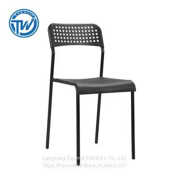 DC-6055 Topwell Wholesale Plastic Chair Office Chair Black Waiting Chair