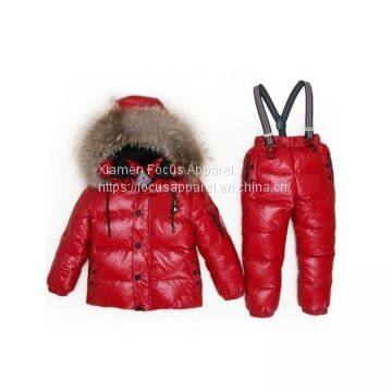 China Factory Direct Sell Kids' Winter Jackets Winter Pants Ski Suits With Hood for Children photo-2