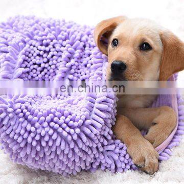 Thickened High Absorption Pets Towel Pets Quick-dry Chenille Towel Cats and Dogs Bath Towel Cleaning Supplies photo-7