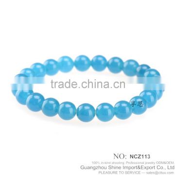 China cheap jewelry malaysian jade bead stretch bracelet