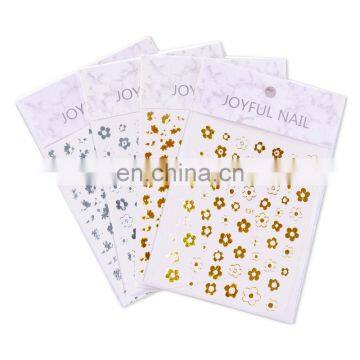 JOYFUL 697-704 hot selling Japanese Metallic gold and silver Flower Leaf nail sticker nail decals