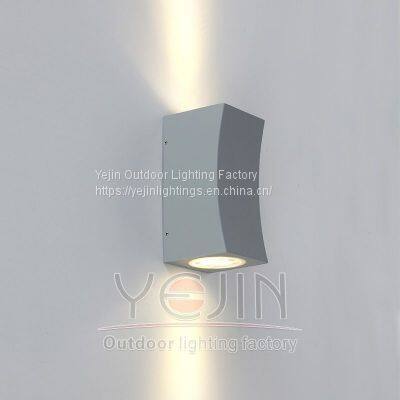 Aluminium Rectangle GU10 Type Up Down Outdoor Wall Light YJ-006S/2 GU10 Socket Lamp photo-2