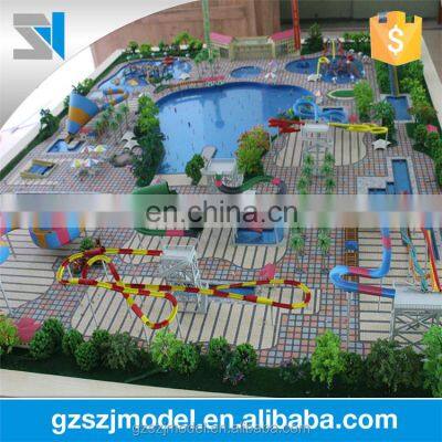 Acrylic cover with scale model for water park, Miniature model with equipment