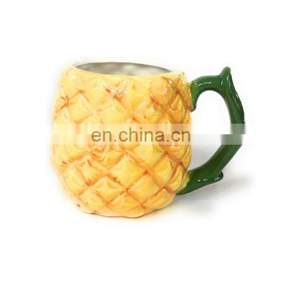 fruit pineapple shape ceramic coffee mugs