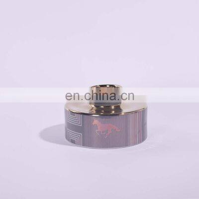 Modern Luxury Purple Horse Gold Plated Ceramic Home Decoration Vase