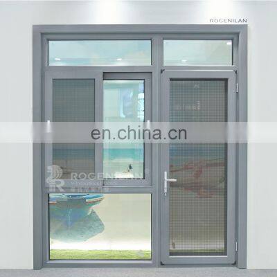 ROGENILAN 140 series thermal break aluminum casement door with sliding window