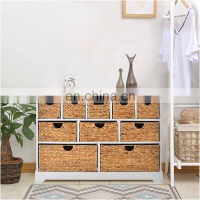 Large Storage Chest of Drawers with Baskets Hallway Bathroom Basket Storage Unit Cabinet