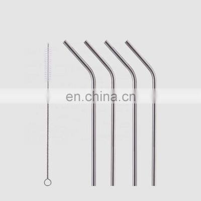 Factory Direct bent reusable metal brushes to clean straws accessories stainless steel straws drinking for drinks