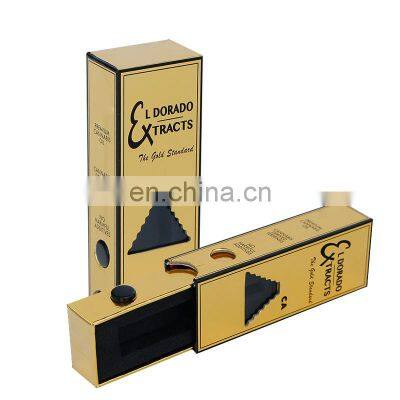 Custom printed gold foil metallic paper empty packaging thread cartridge oil cardboard box with custom logo