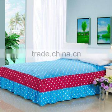 100% cotton red lace bed skirt + beautiful OEM design + reactive printing hotel bed skirt