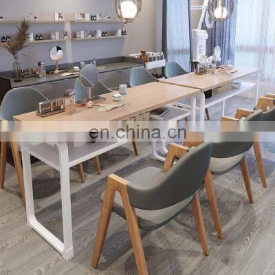 Beauty Salon Station White Nail Studio Furniture Velvet Manicure Table And Chair Set photo-3