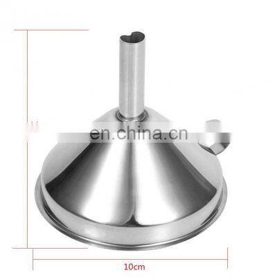 Silver Metal Cooking Funnel Food Stainless Steel Kitchen Funnel With Strainer Filter for Transferring Liquid Dry Ingredient photo-4