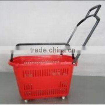 Shopping Basket with casters and handle