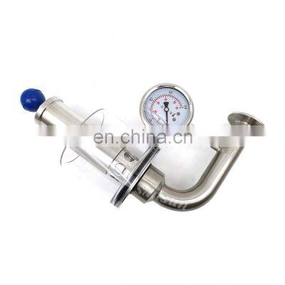 Sanitary Bunging Valve Device Spunding Valve with Pressure Gauge for Brewery