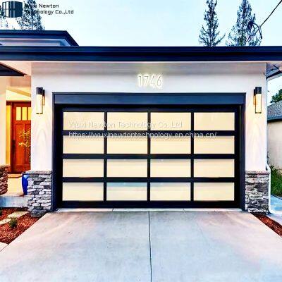 New Black Polycarbonate Finger Protection Modern Glass Plexiglass Garage Doors photo-4