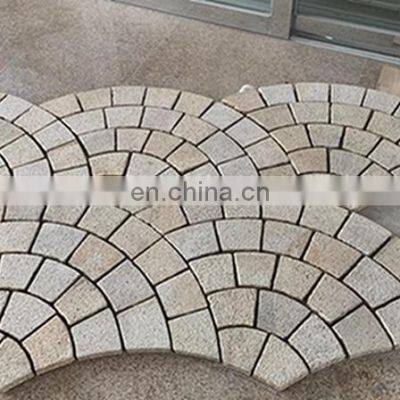 Indian Sandstone Small Scale Garden Outdoor Drive Way Outside Tiles and Circular Road Slab Curved Paving Sand Stones photo-4