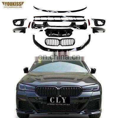 Genuine Auto Part Body Kit For BMW 5 Series 21 22 G30 G38 Upgrade Black Warrior Front Lip Side Skirt Grill Rear Diffuser Spoiler