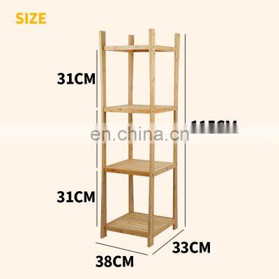Deluxe 4-Tier Shelf Bamboo Freestanding Bathroom Towel Organizing Shelf photo-5