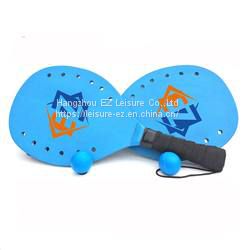 Wooden Beach Paddle ball Racket Game Set