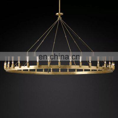 Modern Luxury American Retro Room Hotel Decoration Round Chandelier Lighting Camino Retro Filament Glass Lampshade Chandelier photo-2