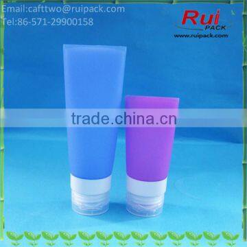 38/60/80ml empty silicone gel bottle for hand sanitizer, square shape silicone travel bottle for shampoo