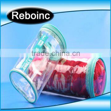 Transparent PVC wash bag with zipper top for traveling