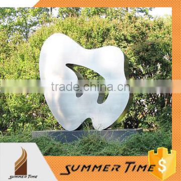 stainless steel garden metal polished abstract sculpture