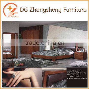 High quality wood veneer MDF bedroom furniture set