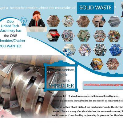 Ut Machinery Single Shaft Shredder Scrap Metal Shredder for Recycling Plasitc Film photo-4