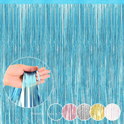 Bulk Iridescent Foil Curtains - Holographic Streamers, 3.3x6.6ft for Event Planner Backdrops