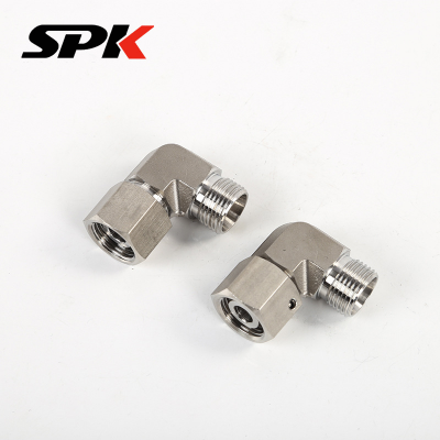 304 Stainless Steel Right-Angle Fitting with Loose Nut, Series 2C9 Ferrule Transition Fitting, Yonghua Eaton Standard