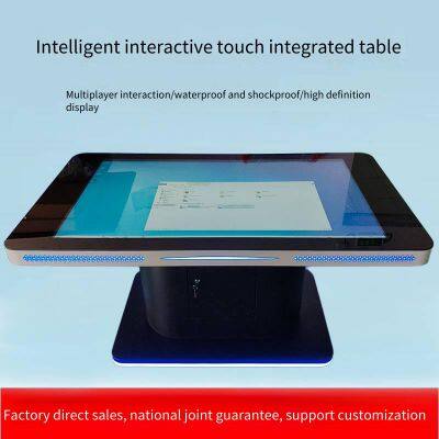 yiju 43/55-дюймовый свечущий умный емкостный сенсорный стол, все-в-одном офисный интерактивный игровой и деловой чайный стол