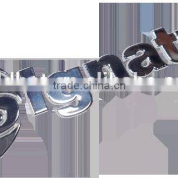 Famous brand metal label design, custom manual exquisite metal letter sticker for furniture,household appliances