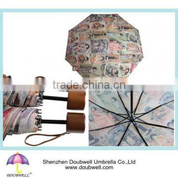 535mm*8ribs manual open printed foldable umbrella