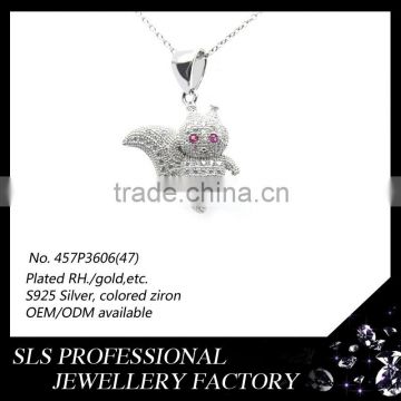 Fashion jewelry wholesale hip hop bling jewelry gold crown pendants squirrel silver pendant