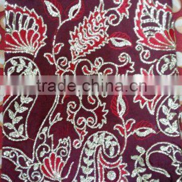 African george wrapper, raw silk sequence embroidery