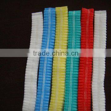 White Green Red Yellow Blue PP 10g/m2 Nonwoven Clip Caps 18" 19" 20" 21" 24" Double Elastic Latex Free