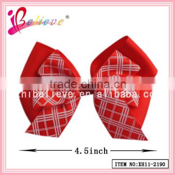 Factory produce cheerleading bows and ribbons hair bow with clip,ribbon bow for girls