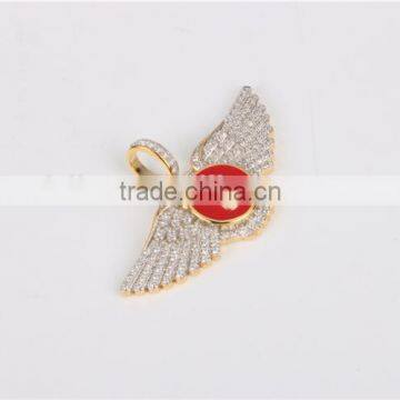 2016 Latest Fashion Hip Hop Jewelry 925 Sterling Silver Bird Wing Diamond Pendant photo-2