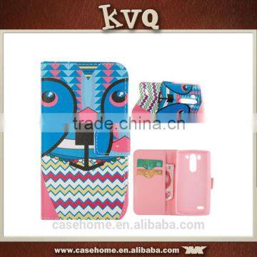 Best selling customized pattern printing pu for LG G3 Mini flip phone cases