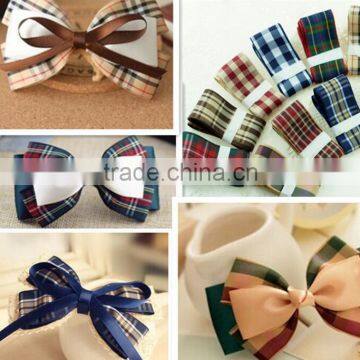 Welcome Customize Pack for Hot Sale Classic 2.5cm Wide England Grid Ribbon Fbric for DIY Bowknot Jewelry Accessories photo-2