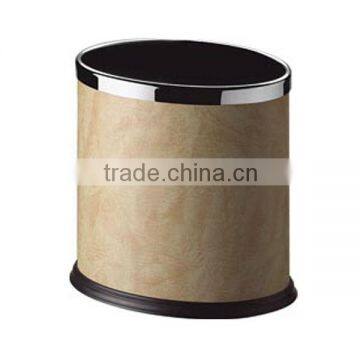 Waste Bin Wrapped in Faux Leather With Bezel Top photo-2