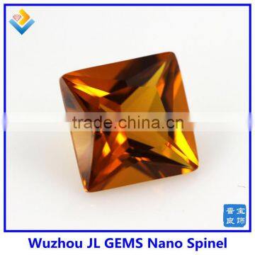 Synthetic Square Yellow Citrine Nano Spinel Stone for Luxury Jewelry Wax Setting photo-6
