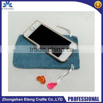 Customized fashion velvet drawstring pouch for mobile phone