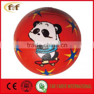 rubber basketball with cartoon printing / panda basketball