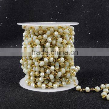 $4/meter by Trade Assurance- Yellow Green Citrine Topaz Crystal Quartz Beaded Chains for Necklace photo-6