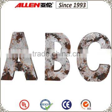 9" silver plated rusty ABC letter sign for home decoration