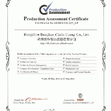 Production Assessment Certificate
