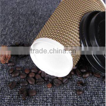 One-time Food-grade Paper Cup Double Thickening the Hot Coffee Large Amount of Horizontal Stripes Corrugated Paper Cups photo-6